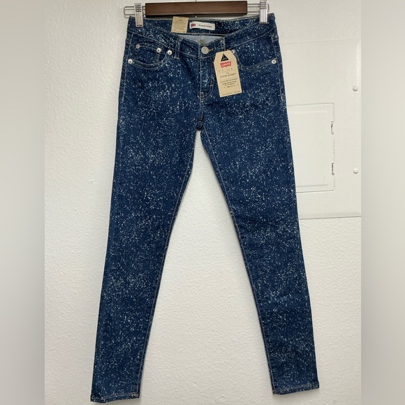 Levi's Other - Levi's 710 super skinny Girls Blue Denim Bleach Splatter